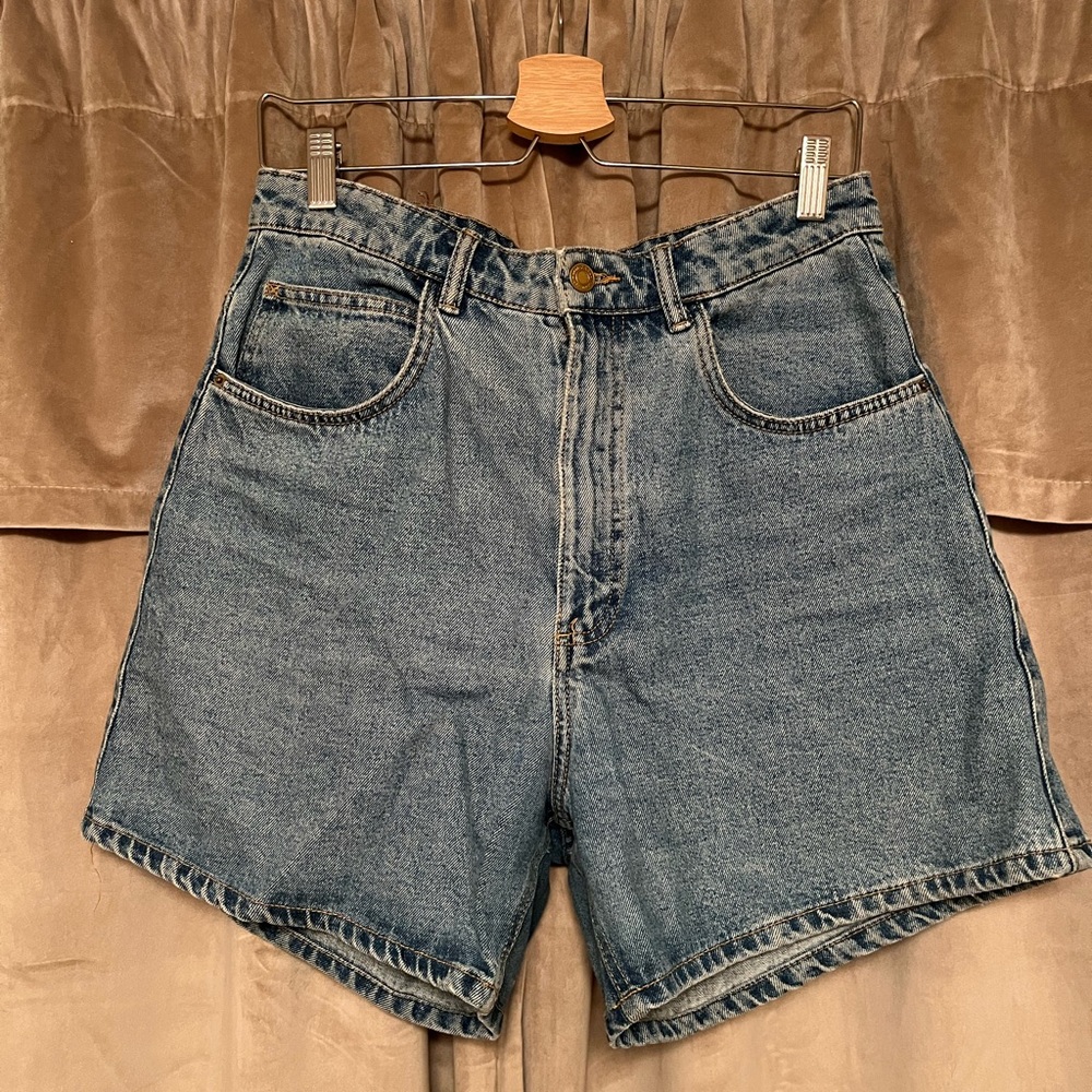 Zara Blue Jean Shorts with Frayed Hem